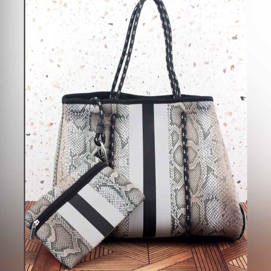 Snakeskin Neoprene Tote